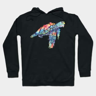 Sea turtle painted in watercolor Hoodie